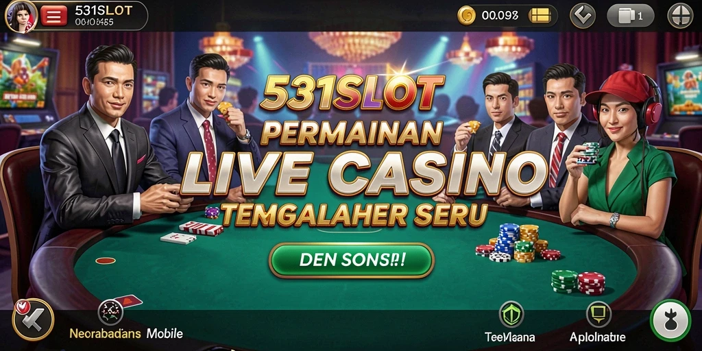 Screenshot gameplay 531SLOT yang menunjukkan suasana Live Casino.