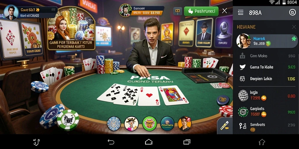 Tampilan gameplay 898A dengan suasana seru permainan Poker.