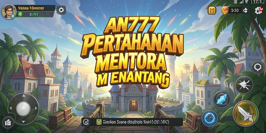 Tampilan gameplay AN777 dengan menara beragam dan serangan musuh yang mendebarkan.