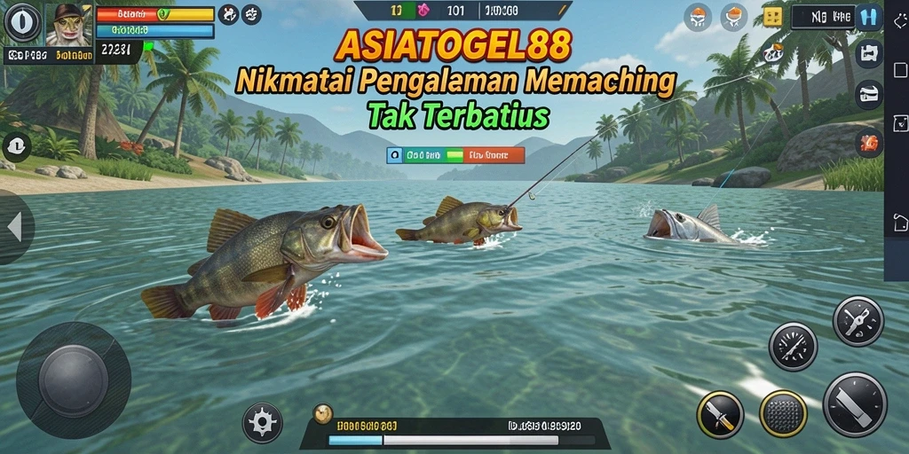 Tampilan gameplay ASIATOGEL88 dengan aksi memancing yang seru.