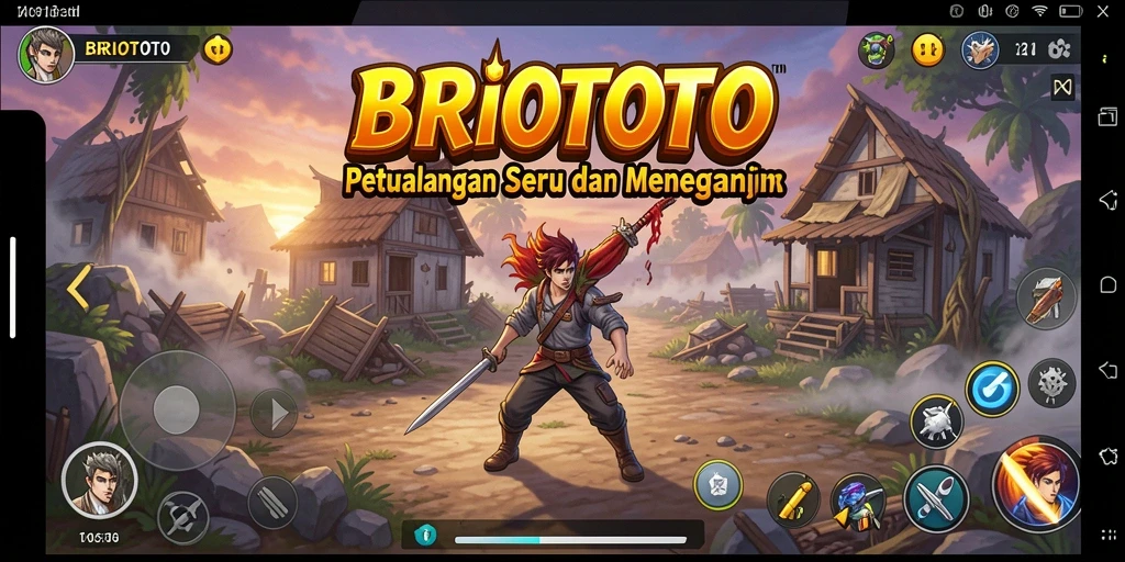 Screenshot gameplay BRIOTOTO dengan karakter menjelajahi dunia penuh petualangan.