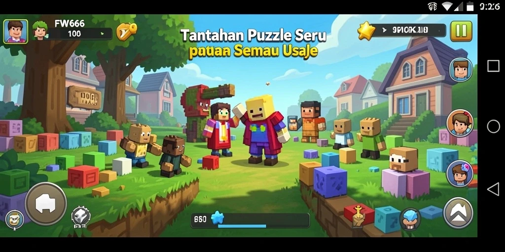 Tampilan gameplay FW66 dengan berbagai tantangan puzzle.