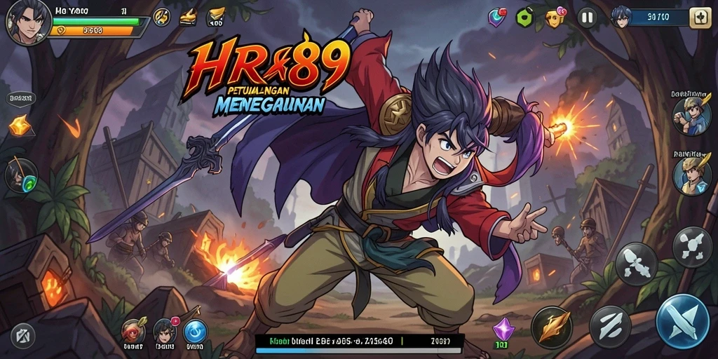 Screenshot gameplay <strong>HR89</strong> menampilkan aksi mendebarkan antara karakter Anime.