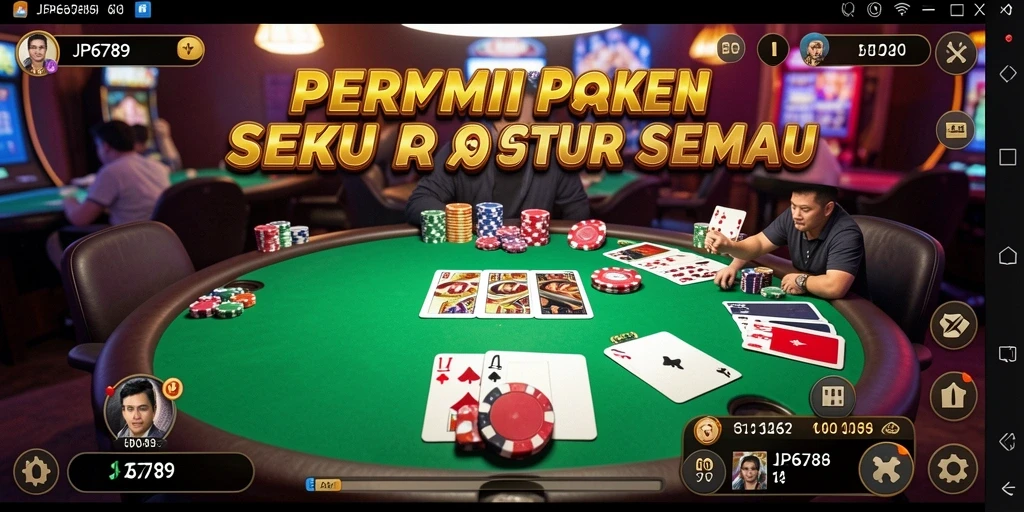 Tampilan gameplay Poker yang mendebarkan di JP6789.