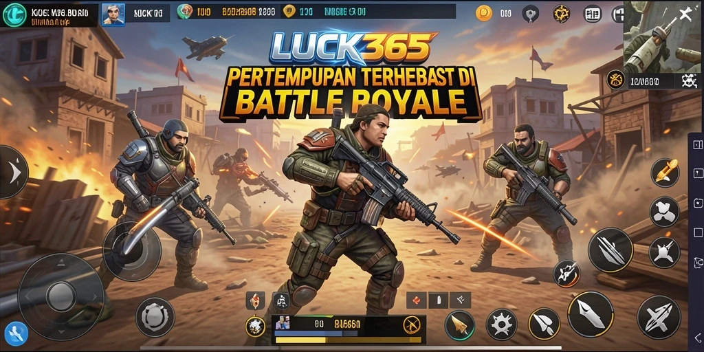 Gameplay menegangkan dalam LUCK365, penuh aksi pertempuran Battle Royale.