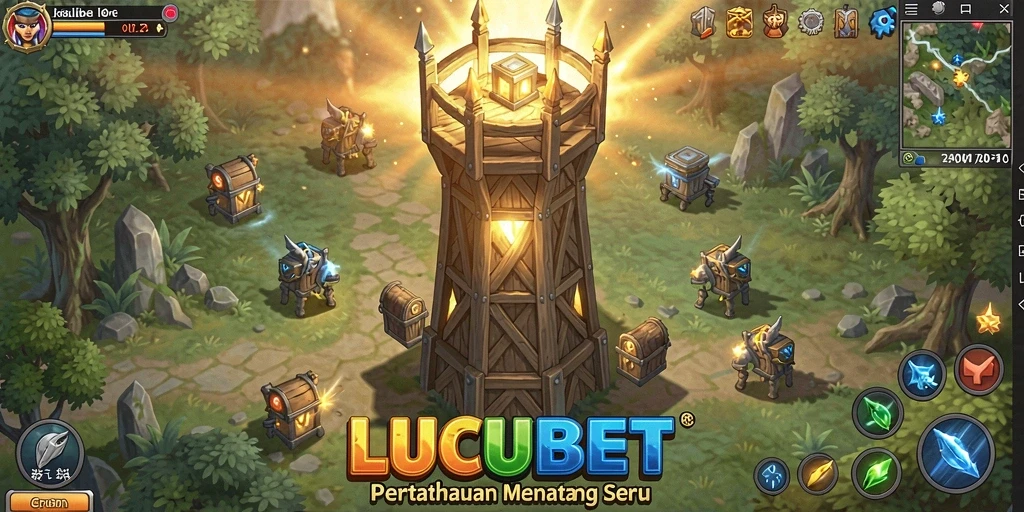 Tampilan gameplay mendebarkan dari LUCUBET di Tower Defense.