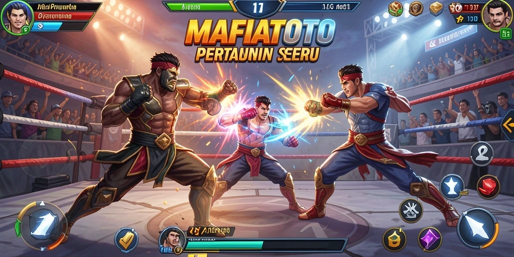 Tampilan gameplay MAFIATOTO yang penuh aksi di arena pertarungan.
