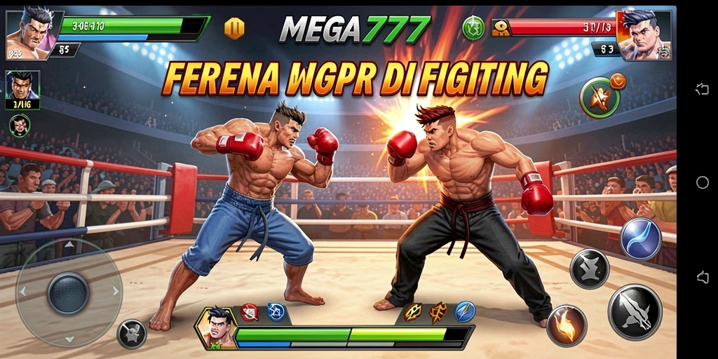 Tampilan seru dari gameplay pertarungan di MEGA777.