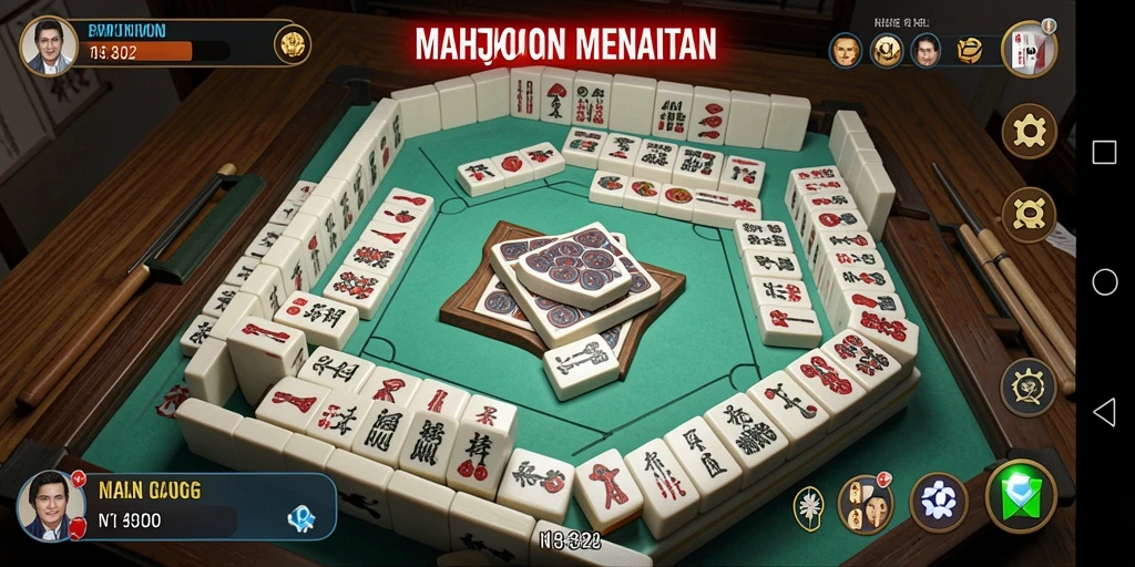 Gameplay N32 menampilkan serunya permainan Mahjong dengan grafis menarik.