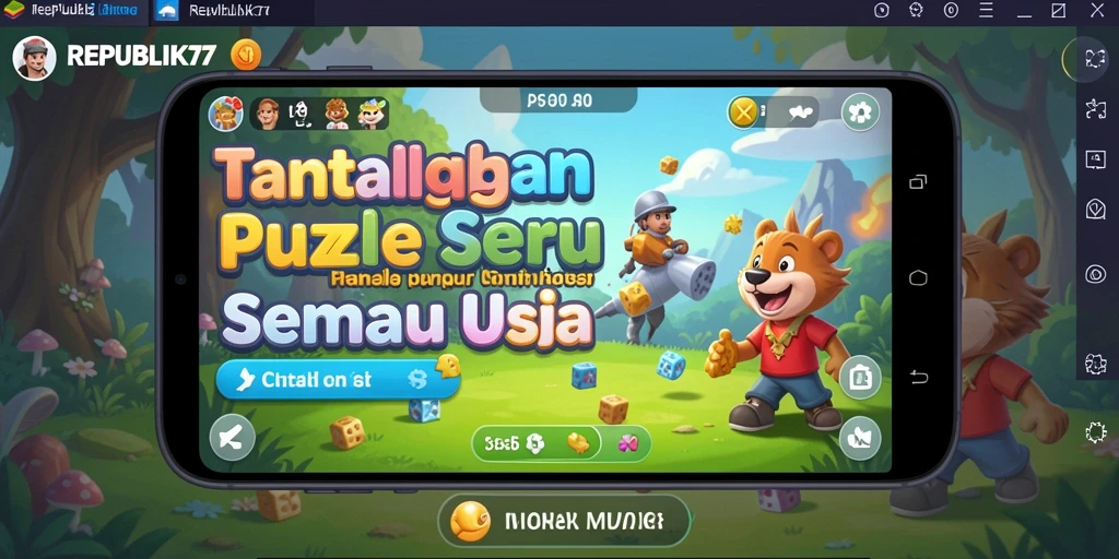 Tampilan gameplay puzzle yang menarik dan penuh warna.