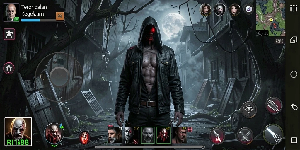 Screenshot gameplay RI188 menampilkan ketegangan dan suasana horor yang mendalam.