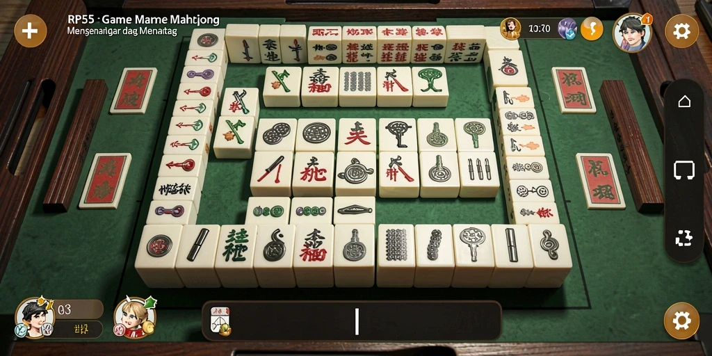Gameplay seru Mahjong di RP55 dengan grafis menarik.