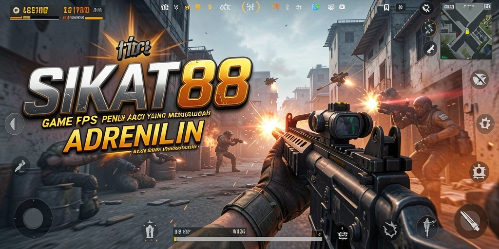 Screenshot menampilkan aksi pertempuran intens dalam SIKAT88.