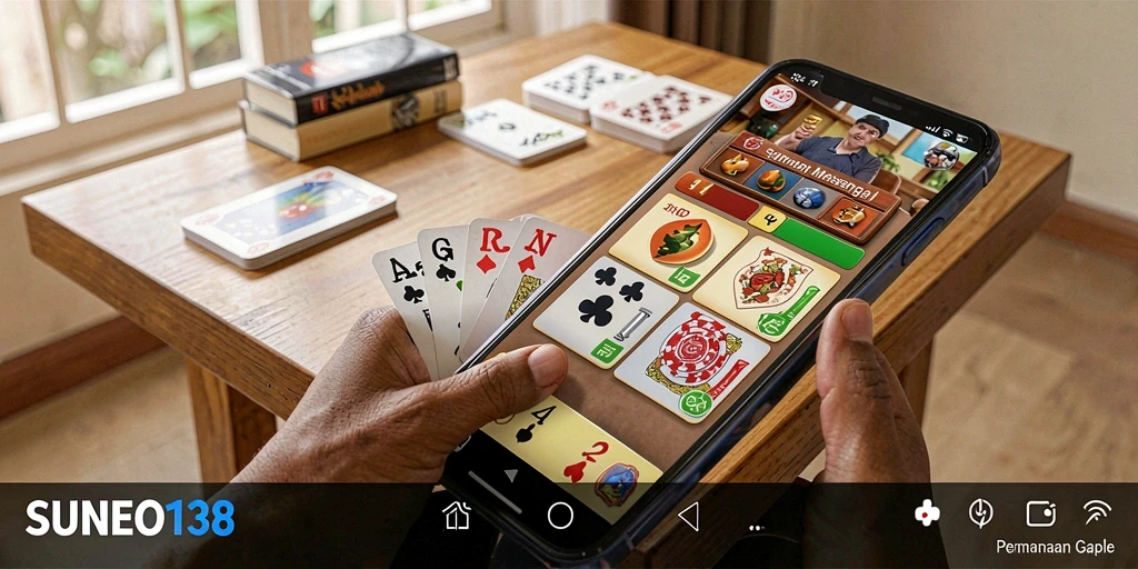 Screenshot gameplay SUNEO138 yang menampilkan momen seru bermain Gaple.