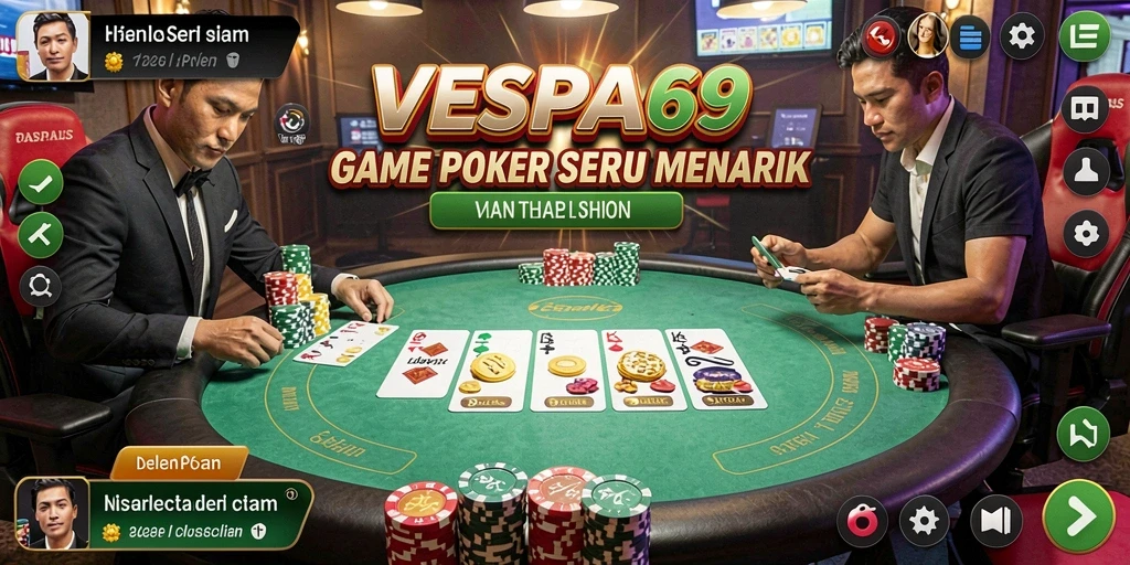 Screenshot VESPA69 menampilkan aksi poker yang seru dan grafis yang memukau.