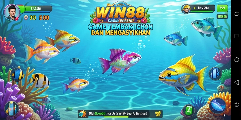 Screenshot gameplay WIN88 dengan aksi tembak ikan yang seru.